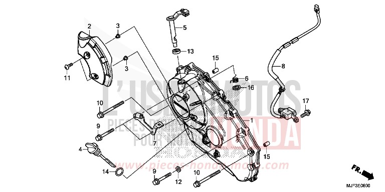 PANNEAU CARTER-MOTEUR D. (CTX700A) de CTX700 ABS DARKNESS BLACK METALLIC (NH463) de 2014